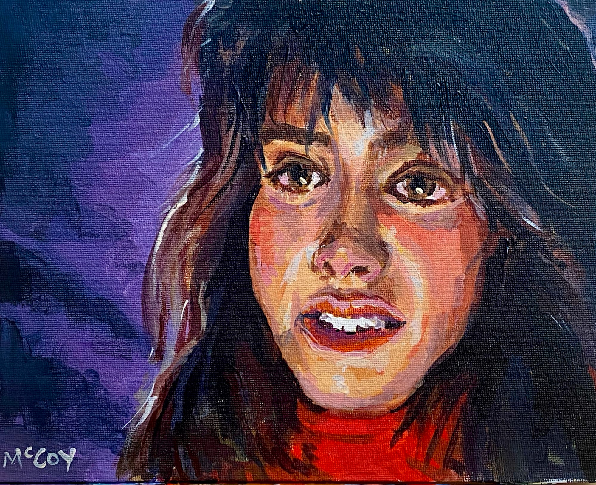 A painting I did of the most important subject of all: Phoebe Cates in Gremlins