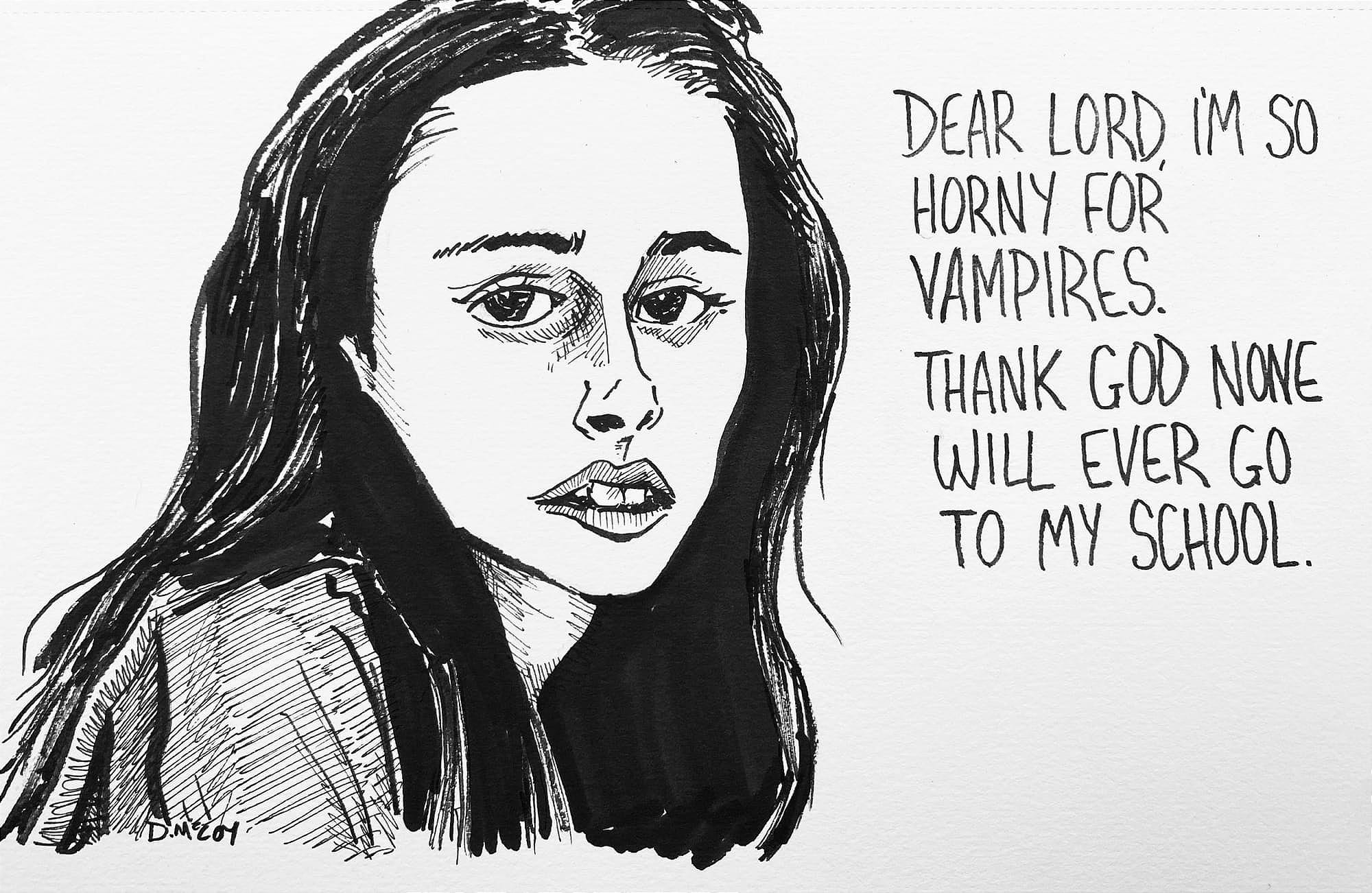 a woman horny for vampires